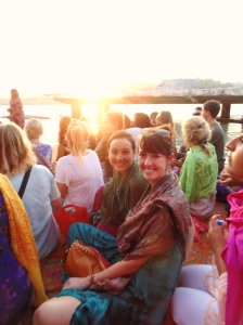 Alicia and I at the aarti ceremony