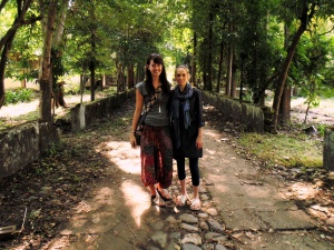 Niamh and I on the same shaded path that the Beatles walked on 40 years ago...